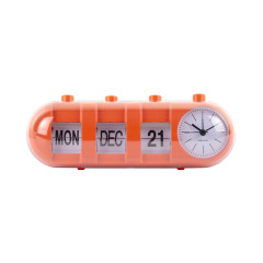 Budík Retro Tube Calendar Flip Karlsson KA6045OR, 10cm